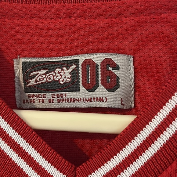 Men’s Vintage Zero Six Red & White Polska 100% Polyester Jersey Size Large - Picture 4 of 8